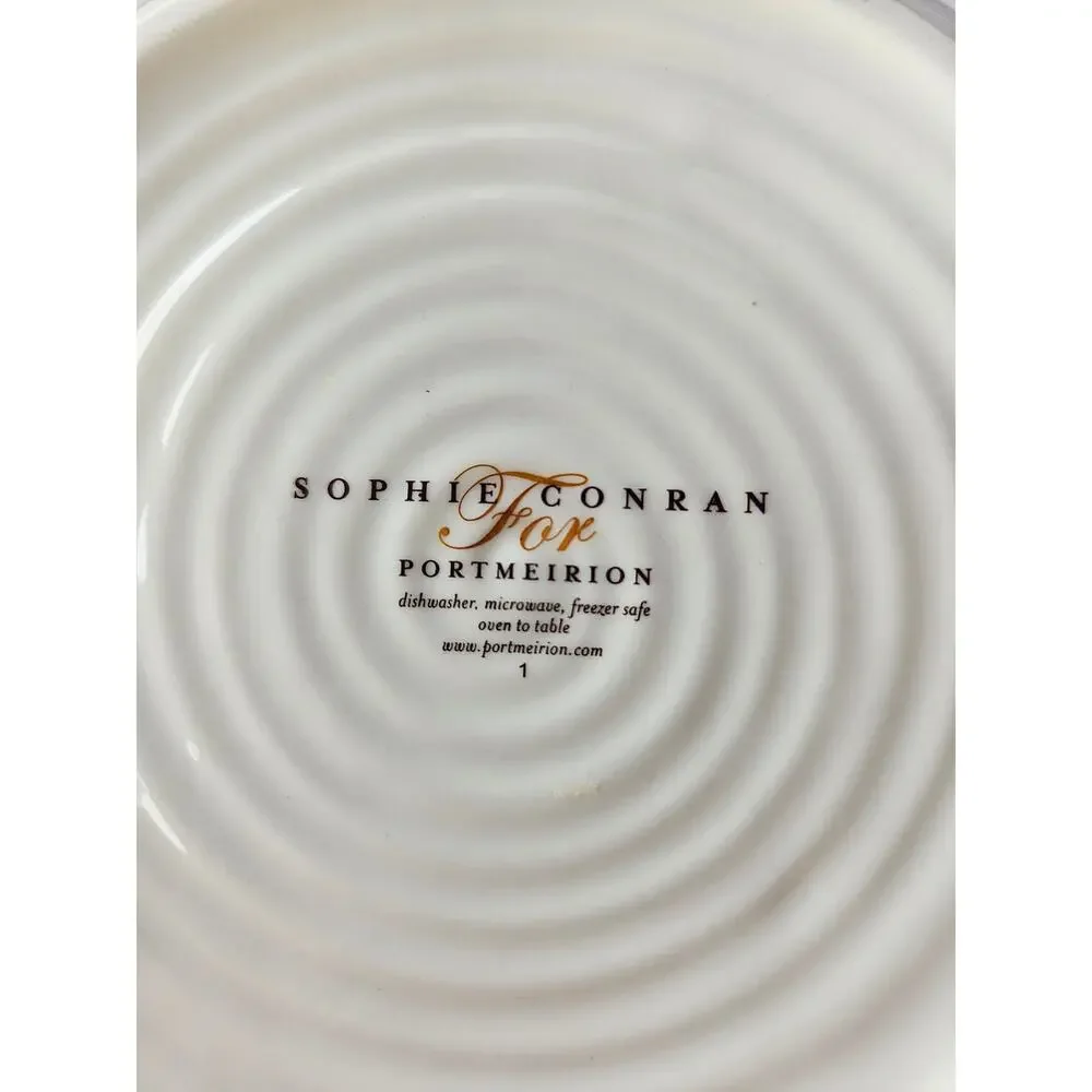 2 Unique Wide Lip Bowls White by Sophie Conran For Portmeirion 10.5Wx2.5D 4# #25